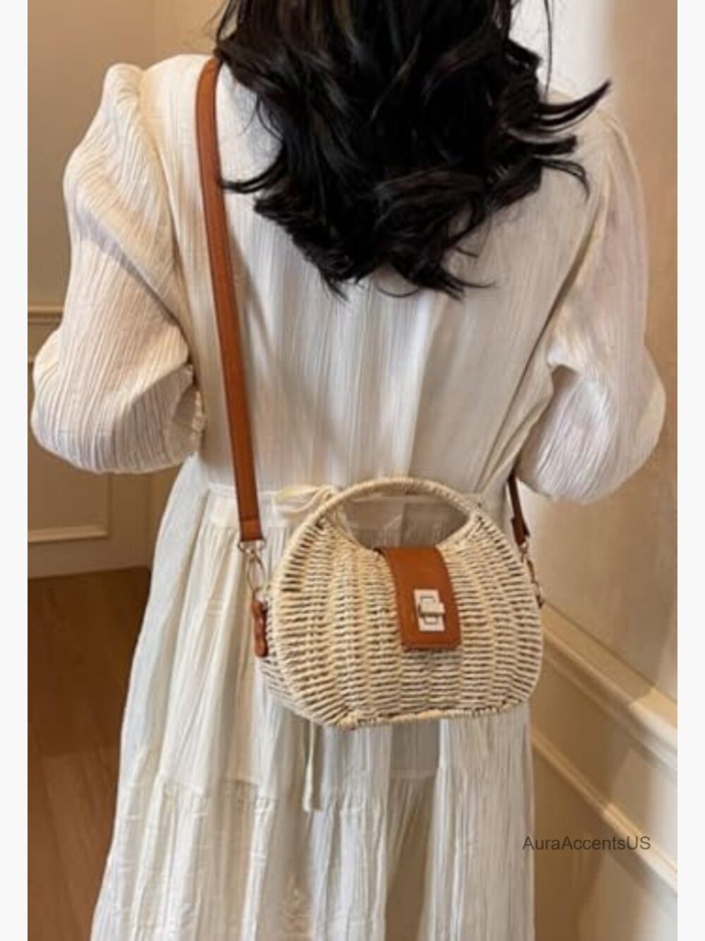 Straw Woven Bag Beach Clutch Purse Crossbody Handbag Tote - Picture 2 of 7